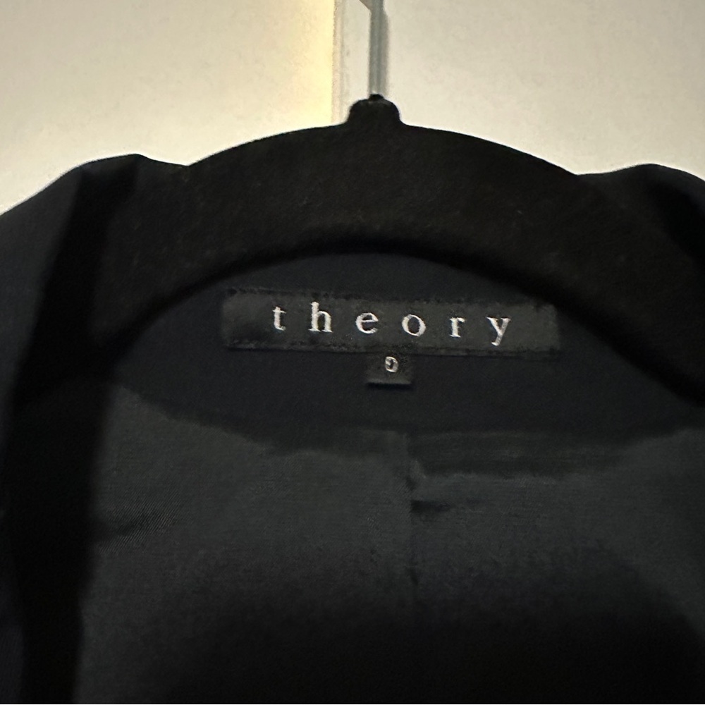 Theory Black Two Button Polyester Blend Blazer Si… - image 2